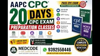 Thumbnail: 20 Days CPC Exam Preparation Course | AAPC CPC Crash Course | Online & Offline | MEDCODE ACADEMY