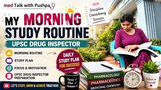 Thumbnail: 🌅 My Morning Study Routine | UPSC Drug Inspector  Preparation | Productive Study Vlog |