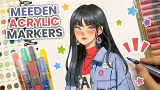 Thumbnail: 🧁 Trying Out New Markers / MEEDEN 120 Color Dual Tip Acrylic Markers Review✨