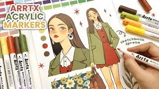 Thumbnail: 🌻 Filling A Page In My Sketchbook / Using Arrtx 90A Colors Acrylic Markers ✨
