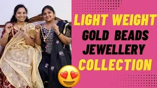 Thumbnail: Beautiful Light Weight Gold Beads Collection | Gold Jewellery | Mee sandhya #jewellerycollection 