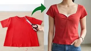 Thumbnail: DIY 10분 만에 초간단 티셔츠 리폼/Super simple T-shirt upcycling in 10 minutes/Upcycling t-shirt