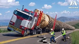 Thumbnail: Most Dangerous Logging Truck Driving Skills | Fastest Chainsaw Tree Cutting! #10