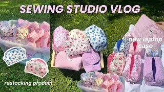 Thumbnail: SEWING STUDIO VLOG ✨🌱 | Turning Fabric into Handmade Makeup Bags 💞