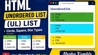 Thumbnail: HTML Unordered List (UL) 🔥 | Disc, Circle & Square Bullet Types 💻 | Easy HTML CSS Tutorial