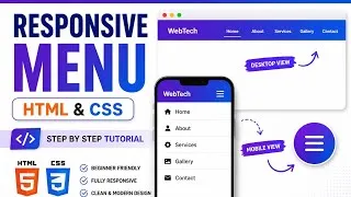 Thumbnail: Create a Mobile-Friendly Responsive Menu Without JavaScript | Full Tutorial