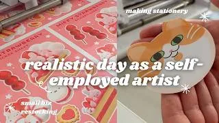 Thumbnail: self-employed artist diaries ✨ slow days restocking and making new memo pads at home