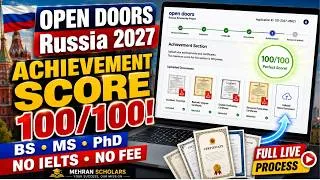 Thumbnail: Open Doors Russia Scholarship 2027 | Achievement Score 100/100 | Full Application Process BS MS PhD