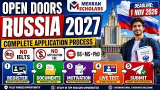 Thumbnail: Open Doors Russia Scholarship 2027 | Complete Application Process | BS, MS & PhD | No IELTS, No Fee
