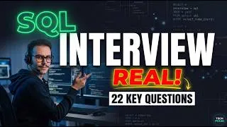Thumbnail: 22 Real-Scenario SQL Interview Questions You Must Solve!