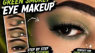 Thumbnail: Green Smokey Eye Makeup Tutorial 💚 | Step by Step Beginner Friendly Eye Makeup Look