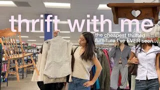 Thumbnail: THRIFT WITH ME *apartment decor, clothing finds + the cheapest thrifted furniture I've ever seen??*