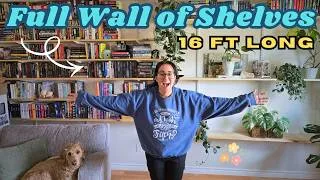 Thumbnail: Making my DREAM bookshelf WALL 📚 step-by-step, track system, wood shelves ⭐️