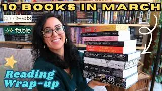 Thumbnail: The 10 books I read in March 📚⭐️ (summary, review, recs) 📖 reading wrap-up