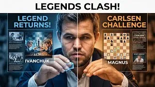 Thumbnail: The Legend Returns! 🔥 Vasyl Ivanchuk Challenges Magnus Carlsen in an Epic Round 3 Battle!