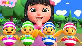 Thumbnail: Melly Exploring Colorful Surprise Eggs | Yes Yes Playground Song | Melly Nursery Rhymes & Kids Songs