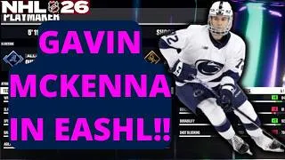 Thumbnail: THIS MCKENNA BUILD WOULD EASILY GO NUMBER 1 OVERALL IN THE EASHL DRAFT!! GAVIN MCKENNA NHL 26 BUILD!