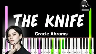 Thumbnail: The Knife by Gracie Abrams synthesia piano tutorial + sheet music + lyrics