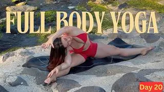 Thumbnail: 15 Min Full Body Energy Vinyasa Flow by a Waterfall | Stretch & Strength | Day 20
