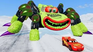 Thumbnail: Giant SPIDER McQueen Eater Car VS Lightning McQueen Escape From Monster | Lightning McQueen Cars #5