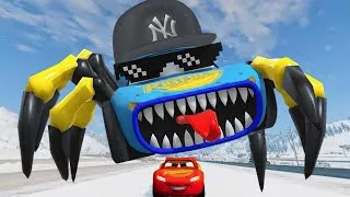 Thumbnail: Epic Escape From Lightning McQueen Eater Crab Thug Life | McQueen VS Lightning McQueen