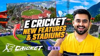 Thumbnail: E CRICKET Q&A 🔥 NEW EXCLUSIVE FEATURES AND STADIUM REVEAL!
