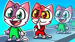 Thumbnail: The Cat VS The Copycat! 😺 || Funny Kids Songs and Nursery Rhymes by Cleo & Theo 🐾