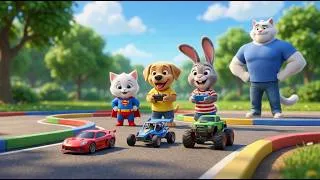 Thumbnail: The Kitten’s Kindness: A New Car for the Little Rabbit | Easy English Story for Beginners A1 Level)