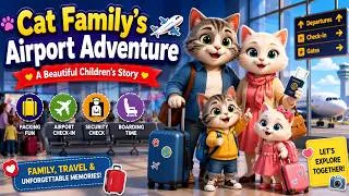 Thumbnail: 🐱✈️ Cat Family's Airport Adventure | A Beautiful Children's Story 🧳💖#catvideos #catlovers #catlife
