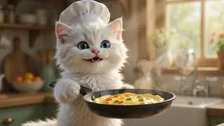 Thumbnail: 🐱 Chef Kitty's First Kitchen Adventure | Cute Cat Cooking Story | Funny Cat Animation 🍳😺✨#viralvideo