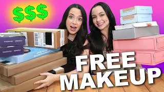 Thumbnail: Opening PR Boxes and getting a TON of FREE MAKEUP! - Merrell Twins
