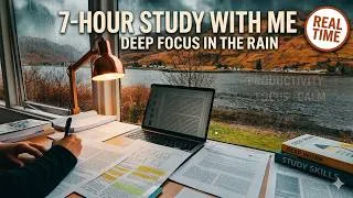Thumbnail: 7 HOUR STUDY WITH ME ⛈ Rainy Day | Real Time, Rain Sounds, 10-min Break, No Music
