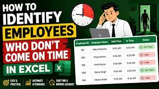 Thumbnail: How to Identify Employees Who Don't Come on Time in Excel | Attendance Report with Formula