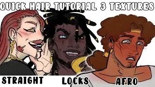 Thumbnail: my stupid guide to drawing hair (fluffy, straight and dreadlocks) feat the suitors (my Epic designs)