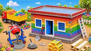 Thumbnail: DIY Construction Science Project | Mini Rainbow Brick House with Mini Tractor Building Concrete Roof