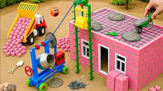 Thumbnail: DIY Mini Tractor Builds a Pink Brick House with a Mini Concrete Mixer | Construction Science Project