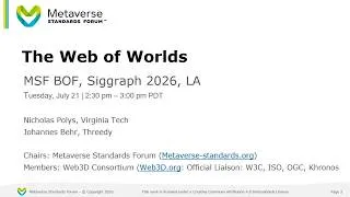 Thumbnail: The Web of Worlds BOF -  SIGGRAPH 2026