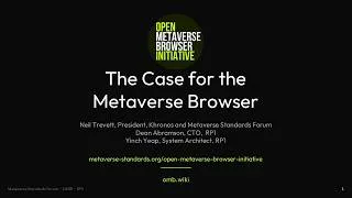 Thumbnail: Open Metaverse Browser Initiative - SIGGRAPH 2026