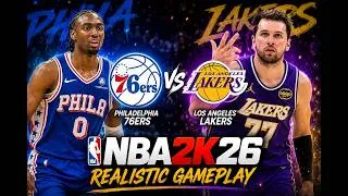 Thumbnail: Philadelphia Sixers vs Los Angeles Lakers FULL Game | NBA2K26 Realistic Gameplay