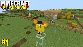 Thumbnail: I START CRAZY SURVIVAL SERIES IN MINECRAFT PE 🔥 MINECRAFT SURVIVAL SERIES EP..1 HINDI