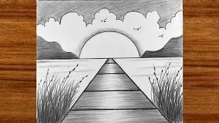 Thumbnail: How to Draw Pencil sketch Scenery | Easy pencil Scenery Drawing for Beginner | Landscape painting