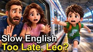 Thumbnail: 🚆 The Train Doors Are Closing! Will Leo Make It On Time? 😱 | Slow English Listening (A2)