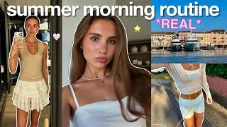 Thumbnail: my REAL 7AM summer morning routine! (gym, natural makeup, skincare, matcha)
