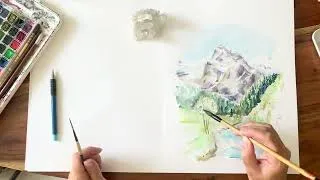 Thumbnail: Painting Rosenlaui in Watercolor | 90-Minute Painting in 80 Seconds