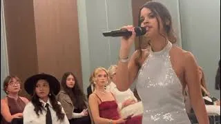 Thumbnail: Michelle Heard live at major Milan Fashion Show singing her song Long Dark Nights