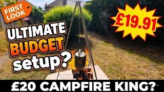 Thumbnail: Best Budget Campfire Setup? Testing a Sub-£20 Camping Tripod & Fire Pit Mat!