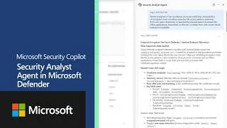 Thumbnail: Microsoft Security Copilot | Security Analyst Agent in Microsoft Defender