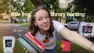 Thumbnail: come little free library hunting with me! 📮 a start-of-fall book unhaul