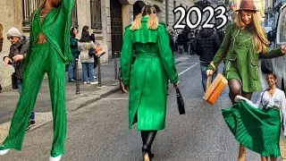 Thumbnail: Le migliori tendenze di strada della moda verde 2023|Come indossare abiti verdi