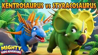 Thumbnail: Kentrosaurus vs Styracosaurus | New Dinosaur | Ep - 35 | Dinosaurs for Kids | Kids Cartoon